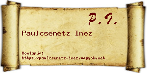 Paulcsenetz Inez névjegykártya